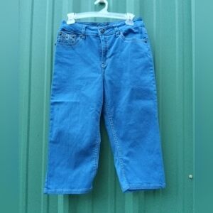 Women's Royal Premium Cropped Blue Jeans Embelleshed Size 10